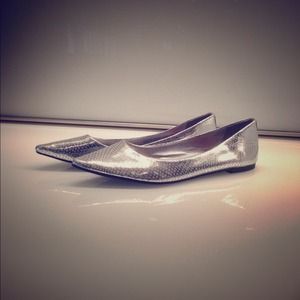 Cool  metallic silver flats
