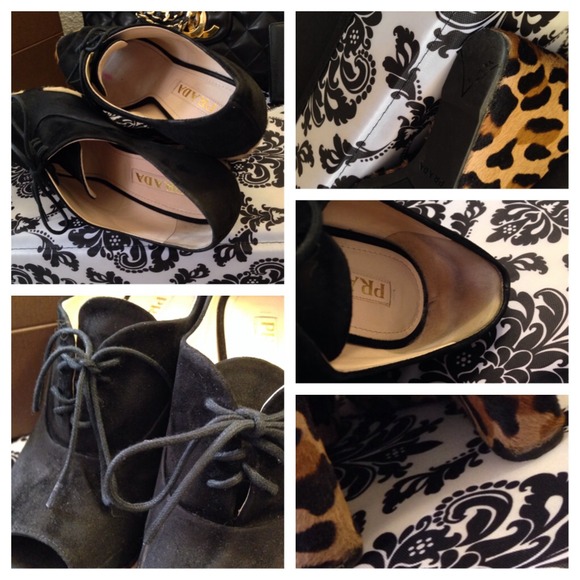 Authentic Prada pony hair wedge suede booties - Picture 3 of 4