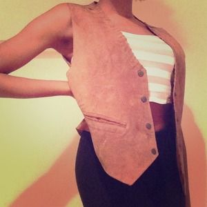 VINTAGE⚡️ Brown Genuine Leather Vest