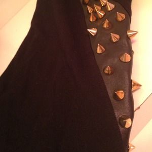 Black studded leggings