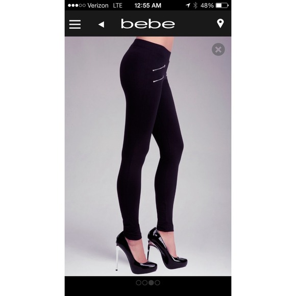 🌟🌟SOLD🌟🌟 Bebe black four zipper legging - Picture 2 of 3