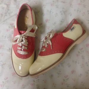 Bass Rachel antonoff RARE pink red saddle shoe 6