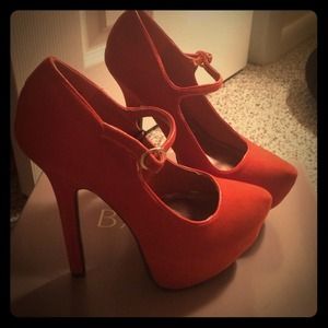 Bakers Orange Mary Jane Platforms
