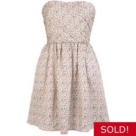 💢SOLD!💢 Jack Wills Floral Bodice Strapless Dress