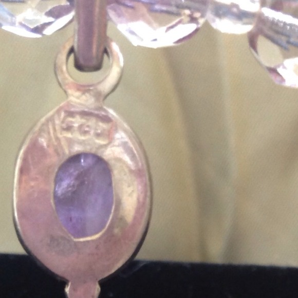 FLASH SALE Sterling Amethyst & Swarovski necklace - Picture 3 of 3