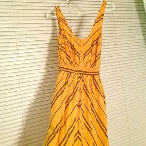 Mustard Yellow Striped Cooperative Dress -xs