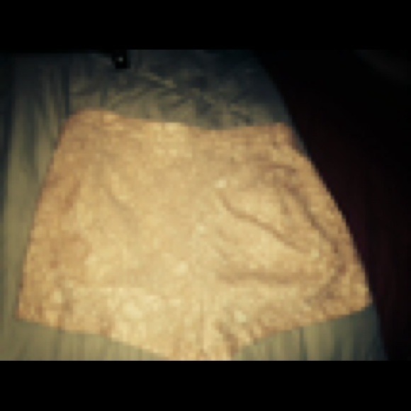 Light pink laced high waisted shorts