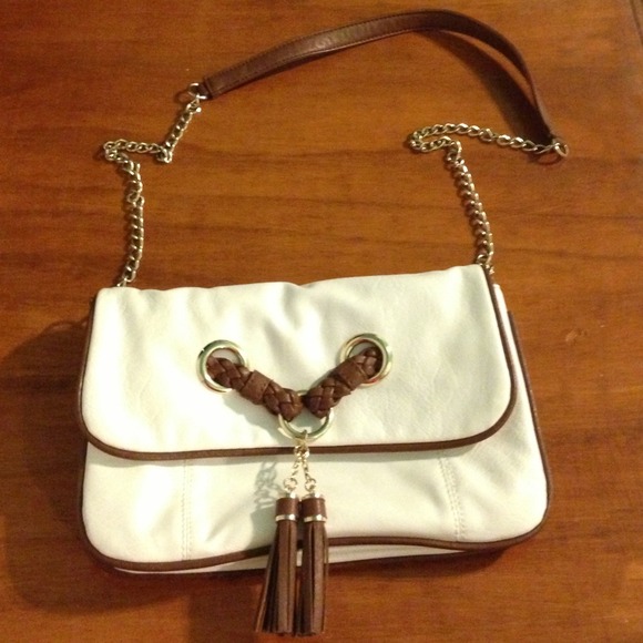 Aldo faux white & brown leather purse