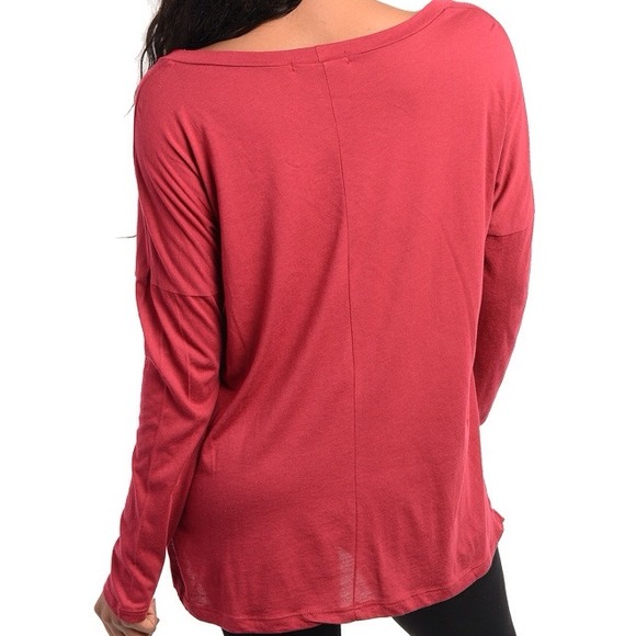 Burgundy Leopard print top - Picture 2 of 2