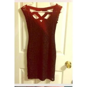 Nollie black lace body con dress.