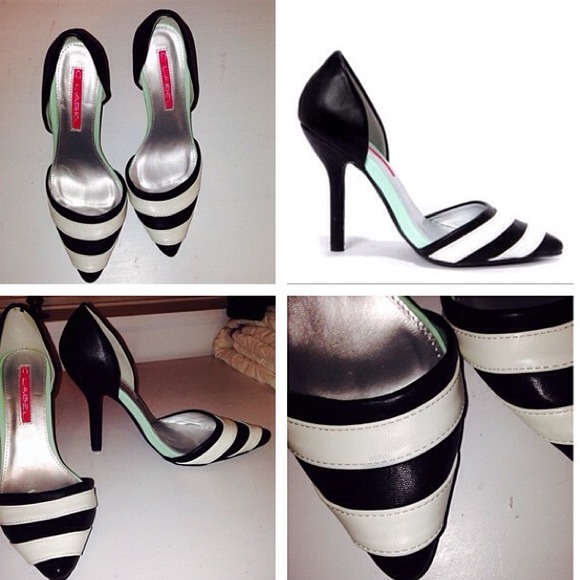 C Label, black and white striped heels from LuLu's