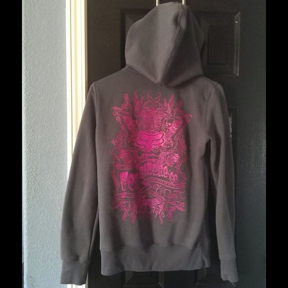 🚫Sold Fox racing gray neon pink zip up medium