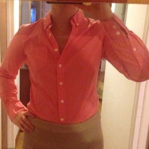 J. Crew Salmon/Coral Button Up