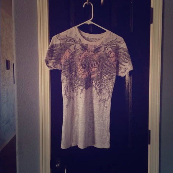 Sold🚫Sinful by affliction burnout white tee large