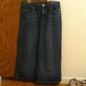 Long Jean Skirt & Sock Monkey Hat Bundle