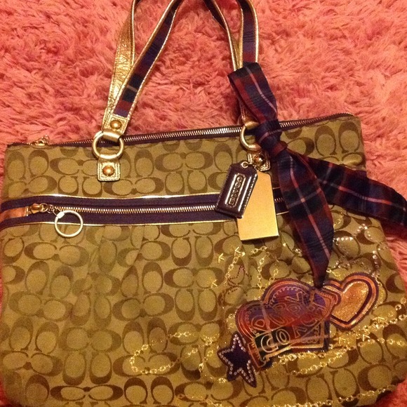 Coach Bags Purple Gold Poppy Purse Poshmark