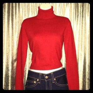 ❤️HOST PIC ❤️VS Red Silk/Cashmere Turtleneck