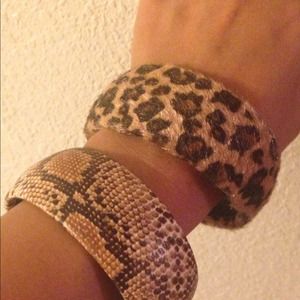 Animal print bangles