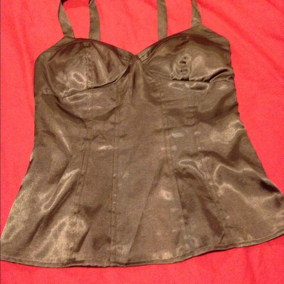 **SOLD**   Brown corset type top ($12)