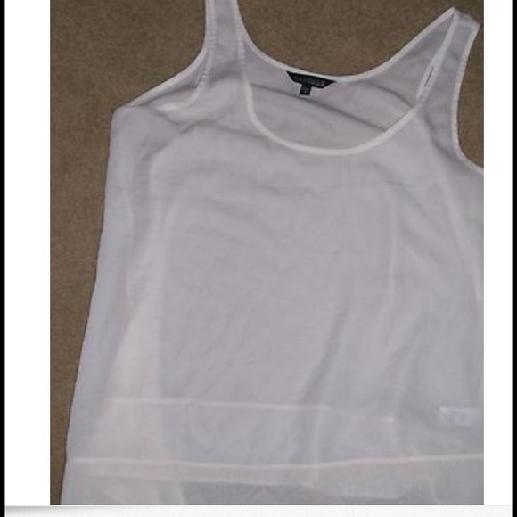 Express Angled Cream Tank Nwot- Size Large