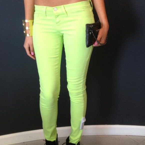 Flying Monkey Lime/ neon stretch jeans