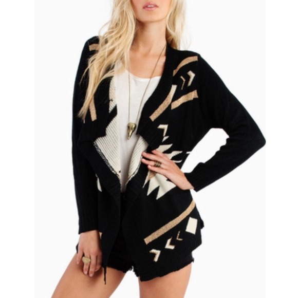 ❌SOLD❌ Storenvy Gold Black Aztec Knit Cardigan