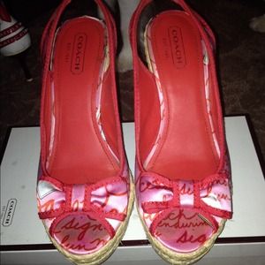 Pink Coach wedges