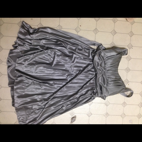 Silver silky dress