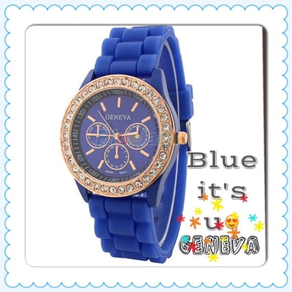 GIFTED 🆕 GENEVA JELLY GOLDEN CRYSTAL STONE WATCH. - Picture 1 of 3