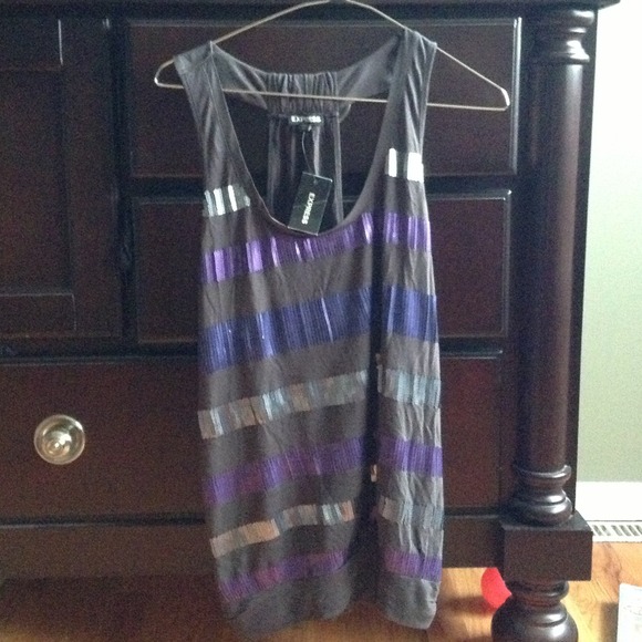 Express Grey Racerback tank top