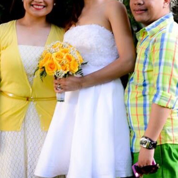 White mini wedding dress - Picture 2 of 4