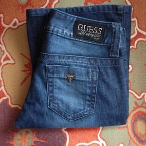 Guess denim daredevil flare leg 26