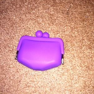 Rubber purple coin purse