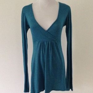 Michael Stars V-Neck Tunic Tee - Blue Shine