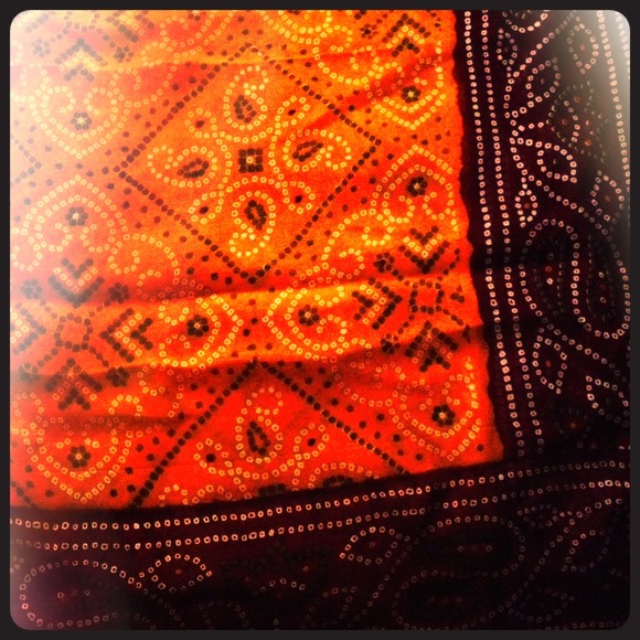 Orange bandhani printed saree