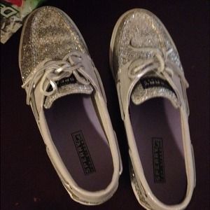 Sparkly sperry high tops