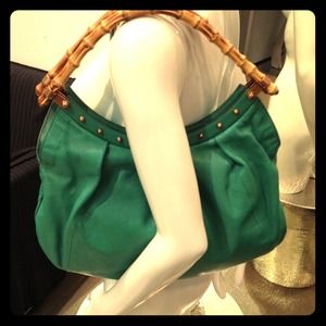Authentic tropical green leather Gucci handbag