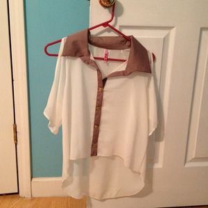 Quarter sleeve creme and brown