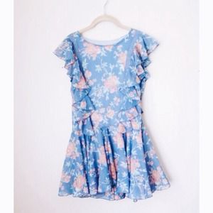 🎉2xHP🎊 ROMWE Blue Floral Dress