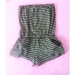 Striped tube romper