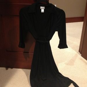 Black wrap maternity dress