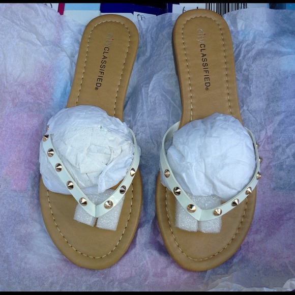 White studded sandals