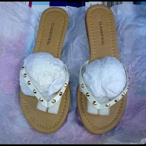 White studded sandals