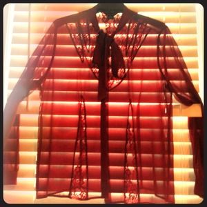 Merlot Sheer|Lace MODA INT. Blouse from VS