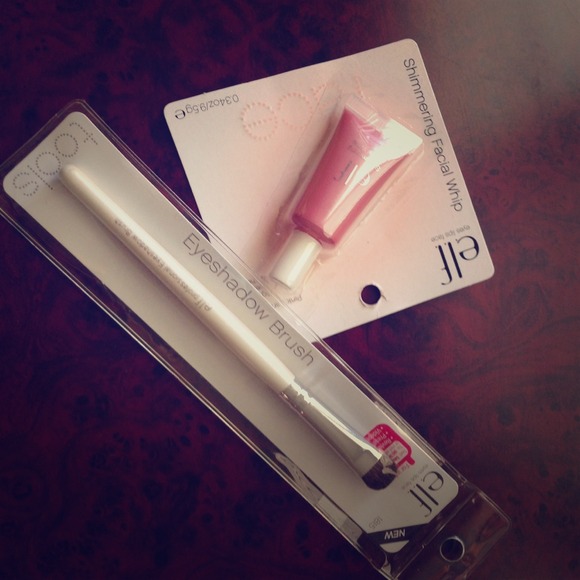 E. L. F. Shimmering facial whip &Eyeshadow brush.