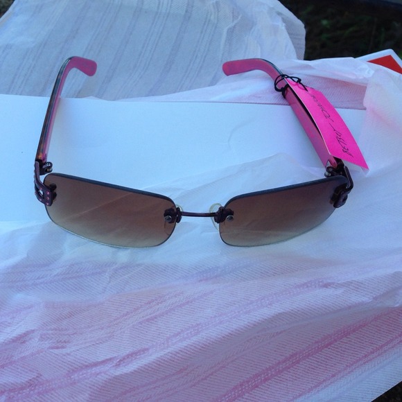 Pink rhinestone sun glasses by Betsey Johnson 💖