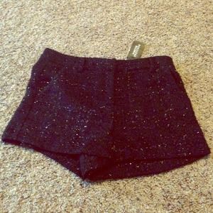 Black sparkly winter shorts!