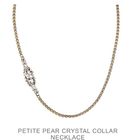 Petite Pear Crystal Collar Necklace