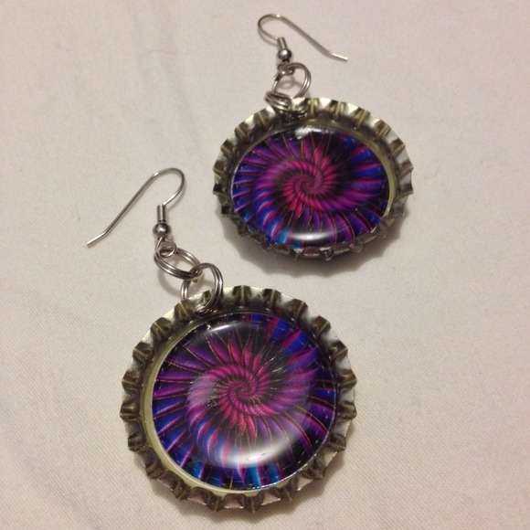 Bottle cap earrings!