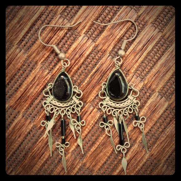 Black dangly earrings